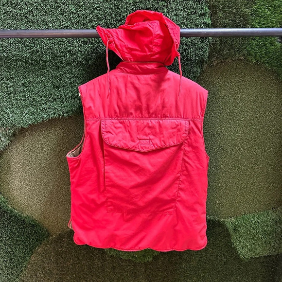 Vintage 1980s Red Utility Puffer Vest Large - Picture 2 of 7